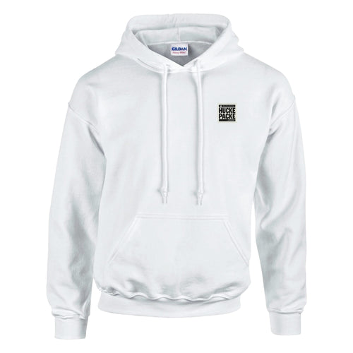 Hoodie with large white skull and red black cityscape design on front – Produktansicht 1